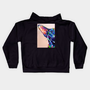 Sunbathing - Oriental cat artwork Kids Hoodie